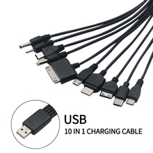 Load image into Gallery viewer, 1pcs 10 in 1 Micro USB multi Charger usb cables for mobile phones cord for KG90 Sony phone SAMSUNG Tablets
