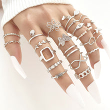 Load image into Gallery viewer, 18pcs/22pcs/23pcs x Rings Pink Pearl Love Ring Ring Opening Adjustable Index Finger Ring Female Tail Ring Women Accessories
