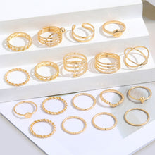Load image into Gallery viewer, 18pcs/22pcs/23pcs x Rings Pink Pearl Love Ring Ring Opening Adjustable Index Finger Ring Female Tail Ring Women Accessories
