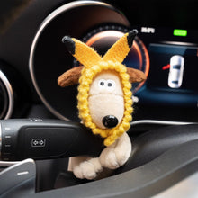 Load image into Gallery viewer, Car Suspension Decoration Plush Wiper Wye Shield Doll Cute Bowknot Cartoon Dog Car Decoration Auto Parts
