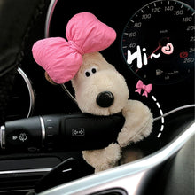 Load image into Gallery viewer, Car Suspension Decoration Plush Wiper Wye Shield Doll Cute Bowknot Cartoon Dog Car Decoration Auto Parts
