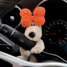 Load image into Gallery viewer, Car Suspension Decoration Plush Wiper Wye Shield Doll Cute Bowknot Cartoon Dog Car Decoration Auto Parts

