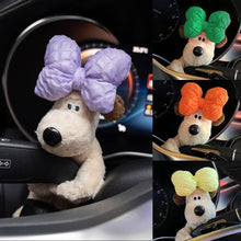 Load image into Gallery viewer, Car Suspension Decoration Plush Wiper Wye Shield Doll Cute Bowknot Cartoon Dog Car Decoration Auto Parts
