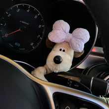 Load image into Gallery viewer, Car Suspension Decoration Plush Wiper Wye Shield Doll Cute Bowknot Cartoon Dog Car Decoration Auto Parts
