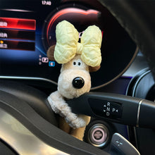 Load image into Gallery viewer, Car Suspension Decoration Plush Wiper Wye Shield Doll Cute Bowknot Cartoon Dog Car Decoration Auto Parts
