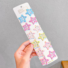 Load image into Gallery viewer, 10pcs/set Cute Colorful Star Shape Hair Clips for Girls Children Lovely Star Hairpins Kids BB Pins Barrettes Hair Accessories
