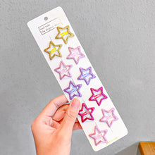 Load image into Gallery viewer, 10pcs/set Cute Colorful Star Shape Hair Clips for Girls Children Lovely Star Hairpins Kids BB Pins Barrettes Hair Accessories
