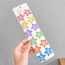 Load image into Gallery viewer, 10pcs/set Cute Colorful Star Shape Hair Clips for Girls Children Lovely Star Hairpins Kids BB Pins Barrettes Hair Accessories
