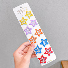 Load image into Gallery viewer, 10pcs/set Cute Colorful Star Shape Hair Clips for Girls Children Lovely Star Hairpins Kids BB Pins Barrettes Hair Accessories

