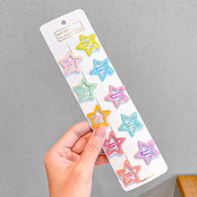 Load image into Gallery viewer, 10pcs/set Cute Colorful Star Shape Hair Clips for Girls Children Lovely Star Hairpins Kids BB Pins Barrettes Hair Accessories
