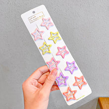 Load image into Gallery viewer, 10pcs/set Cute Colorful Star Shape Hair Clips for Girls Children Lovely Star Hairpins Kids BB Pins Barrettes Hair Accessories

