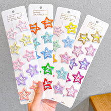 Load image into Gallery viewer, 10pcs/set Cute Colorful Star Shape Hair Clips for Girls Children Lovely Star Hairpins Kids BB Pins Barrettes Hair Accessories
