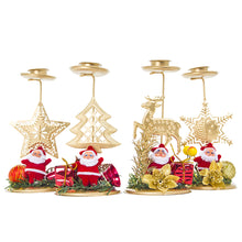 Load image into Gallery viewer, 1Pc Christmas Wrought Iron Candle Holder Decoration Ornaments Luxury Metal Candle Christmas Decoration For Home Decor
