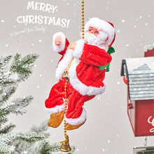 Load image into Gallery viewer, 1Pc Electric Climbing Ladder Santa Claus Santa Claus Climbing on Ladder Santa Claus Climbing Ornament Tree Party Home Decoration
