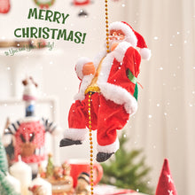 Load image into Gallery viewer, 1Pc Electric Climbing Ladder Santa Claus Santa Claus Climbing on Ladder Santa Claus Climbing Ornament Tree Party Home Decoration
