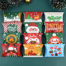 Load image into Gallery viewer, 10Pcs Christmas Candy Pillow Shape Box Handmade Biscuit Santa Claus Packaging Boxes Party Supplies
