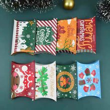 Load image into Gallery viewer, 10Pcs Christmas Candy Pillow Shape Box Handmade Biscuit Santa Claus Packaging Boxes Party Supplies
