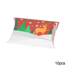 Load image into Gallery viewer, 10Pcs Christmas Candy Pillow Shape Box Handmade Biscuit Santa Claus Packaging Boxes Party Supplies
