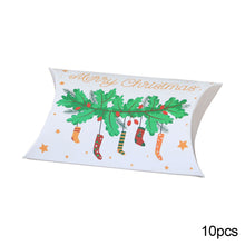 Load image into Gallery viewer, 10Pcs Christmas Candy Pillow Shape Box Handmade Biscuit Santa Claus Packaging Boxes Party Supplies
