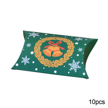 Load image into Gallery viewer, 10Pcs Christmas Candy Pillow Shape Box Handmade Biscuit Santa Claus Packaging Boxes Party Supplies

