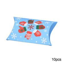 Load image into Gallery viewer, 10Pcs Christmas Candy Pillow Shape Box Handmade Biscuit Santa Claus Packaging Boxes Party Supplies
