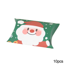 Load image into Gallery viewer, 10Pcs Christmas Candy Pillow Shape Box Handmade Biscuit Santa Claus Packaging Boxes Party Supplies
