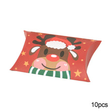 Load image into Gallery viewer, 10Pcs Christmas Candy Pillow Shape Box Handmade Biscuit Santa Claus Packaging Boxes Party Supplies
