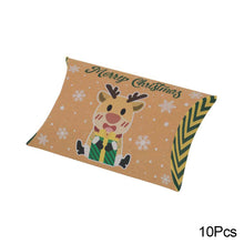 Load image into Gallery viewer, 10Pcs Christmas Candy Pillow Shape Box Handmade Biscuit Santa Claus Packaging Boxes Party Supplies
