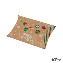 Load image into Gallery viewer, 10Pcs Christmas Candy Pillow Shape Box Handmade Biscuit Santa Claus Packaging Boxes Party Supplies
