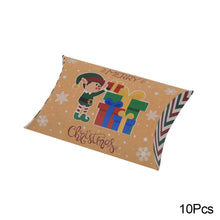 Load image into Gallery viewer, 10Pcs Christmas Candy Pillow Shape Box Handmade Biscuit Santa Claus Packaging Boxes Party Supplies

