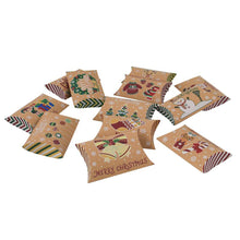 Load image into Gallery viewer, 10Pcs Christmas Candy Pillow Shape Box Handmade Biscuit Santa Claus Packaging Boxes Party Supplies
