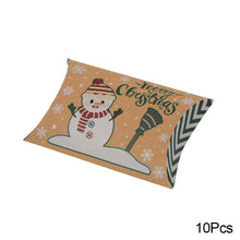 Load image into Gallery viewer, 10Pcs Christmas Candy Pillow Shape Box Handmade Biscuit Santa Claus Packaging Boxes Party Supplies
