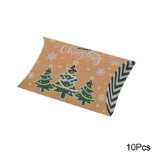 Load image into Gallery viewer, 10Pcs Christmas Candy Pillow Shape Box Handmade Biscuit Santa Claus Packaging Boxes Party Supplies
