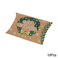 Load image into Gallery viewer, 10Pcs Christmas Candy Pillow Shape Box Handmade Biscuit Santa Claus Packaging Boxes Party Supplies
