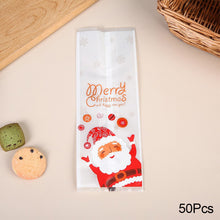 Load image into Gallery viewer, 50Pcs Flat Style Christmas Santa Claus Cookie Candy Bags DIY Gift Packaging Bags Xmas Party Decoration Favors
