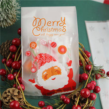 Load image into Gallery viewer, 50Pcs Flat Style Christmas Santa Claus Cookie Candy Bags DIY Gift Packaging Bags Xmas Party Decoration Favors
