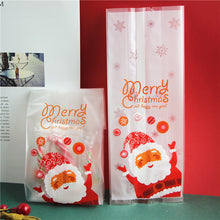 Load image into Gallery viewer, 50Pcs Flat Style Christmas Santa Claus Cookie Candy Bags DIY Gift Packaging Bags Xmas Party Decoration Favors
