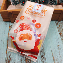 Load image into Gallery viewer, 50Pcs Flat Style Christmas Santa Claus Cookie Candy Bags DIY Gift Packaging Bags Xmas Party Decoration Favors
