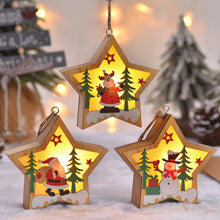 Load image into Gallery viewer, 1Pc Christmas LED Luminous Wooden Snowman Christmas Tree Ornament Hanging Pendant Night Light Ornaments Glowing Small Pendant
