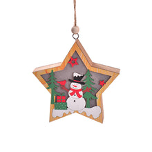 Load image into Gallery viewer, 1Pc Christmas LED Luminous Wooden Snowman Christmas Tree Ornament Hanging Pendant Night Light Ornaments Glowing Small Pendant
