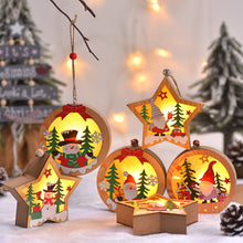 Load image into Gallery viewer, 1Pc Christmas LED Luminous Wooden Snowman Christmas Tree Ornament Hanging Pendant Night Light Ornaments Glowing Small Pendant
