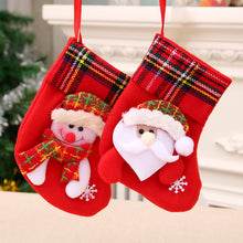 Load image into Gallery viewer, 1Pc New Year Christmas Stockings Socks with Snowman Santa Elk Bear Printing Xmas Candy Gift Bag Fireplace Xmas Tree Decoration
