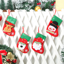Load image into Gallery viewer, 1Pc New Year Christmas Stockings Socks with Snowman Santa Elk Bear Printing Xmas Candy Gift Bag Fireplace Xmas Tree Decoration
