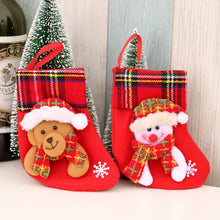 Load image into Gallery viewer, 1Pc New Year Christmas Stockings Socks with Snowman Santa Elk Bear Printing Xmas Candy Gift Bag Fireplace Xmas Tree Decoration
