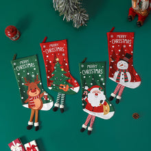 Load image into Gallery viewer, 1Pc New Year Christmas Stockings Socks with Snowman Santa Elk Printing Xmas Candy Gift Bag Fireplace Xmas Tree Decoration
