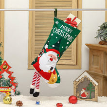 Load image into Gallery viewer, 1Pc New Year Christmas Stockings Socks with Snowman Santa Elk Printing Xmas Candy Gift Bag Fireplace Xmas Tree Decoration
