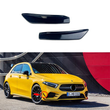 Load image into Gallery viewer, 2Pcs Car Front Bumper Fog Lamp Side Fins Lip Splitters Air Trim Fitmet For Mercedes Benz A Class A160 A180 A200 A250 A35 W177 AMG 2019+
