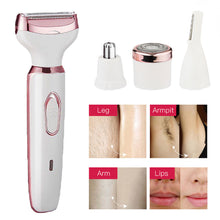 Load image into Gallery viewer, 4 in 1 Electric Painless Razor Lady Shaver for Women USB Charging Bikini Trimmer Portable Whole Body Waterproof Wet &amp; Dry Using
