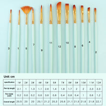 Load image into Gallery viewer, 12pcs/lot Different Size Artistic Painting Brush Set Fine Nylon Hair Paint Brush Watercolor Acrylic Oil Painting Brushes Drawing Art Supplies
