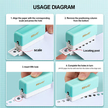 Load image into Gallery viewer, Mini 6-Hole Punching Machine DIY Hole Punching for Loose-leaf Notebook Office School Stationery Punch Supplies
